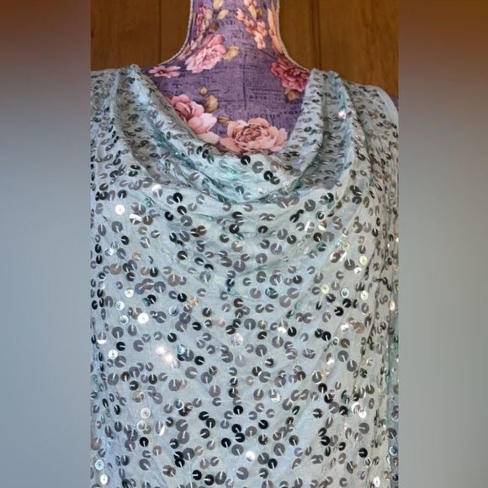 NWOT Apt 9 Sequined scooped neck shirt, size M